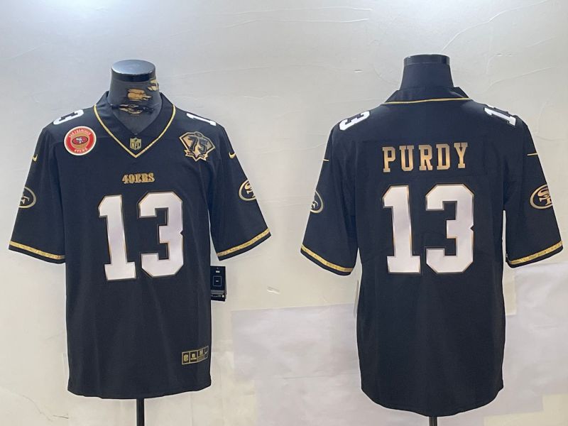 Men San Francisco 49ers #13 Purdy Black Gold 2024 Nike Vapor Limited NFL Jersey style 6->oakland raiders->NFL Jersey